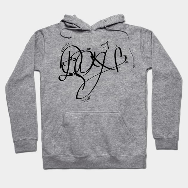 Dog in calligraphy Hoodie by Magination